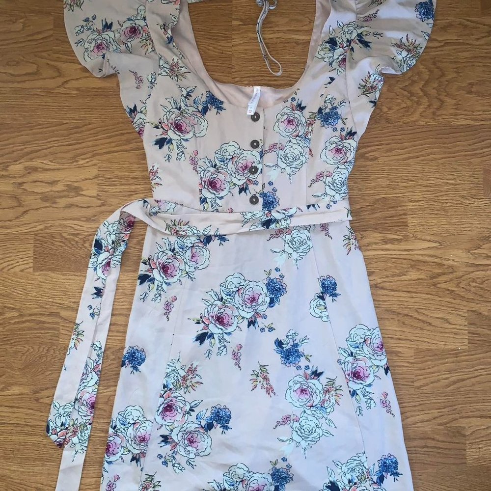 Pink floral dress